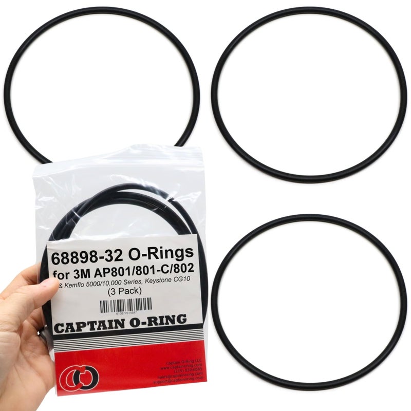 Captain O-Ring - 68898-32 Replacement O-Rings for 3M AP801, AP801-C, AP802, KemFlo 5000 & 10,000 Series Water Filters (3 Pack) - Image 1